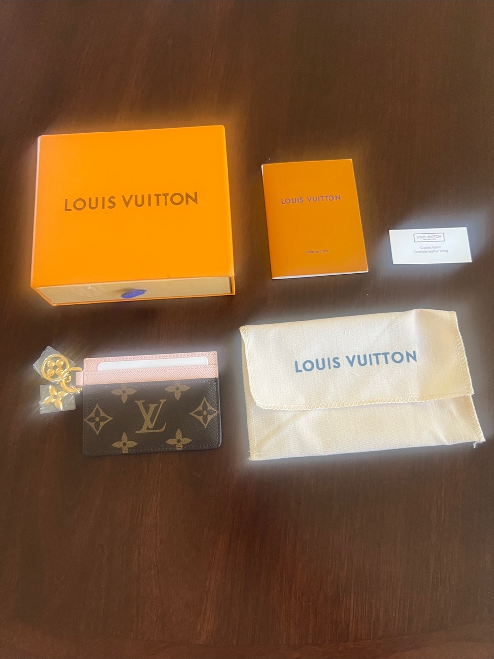 Louis Vuitton LV Monogram Rose Ballerine Charm Card Holder. Authentic & New
